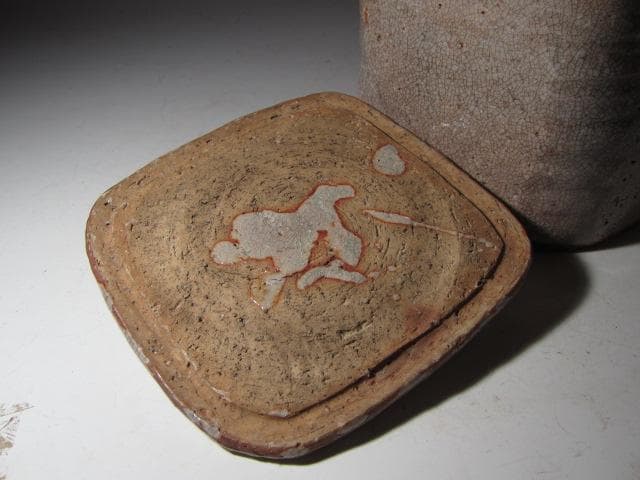 古萩四方水指 表千家 十二代 惺斎花押 味わい深い時代の名品 k557