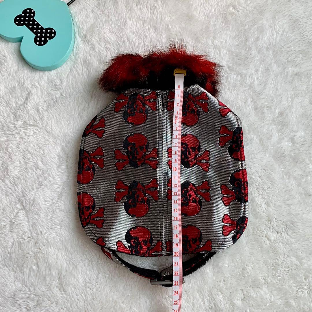 未使用Fifi&Romeoハンガー付きスカル刺繍ファードクロ防寒コート日本製