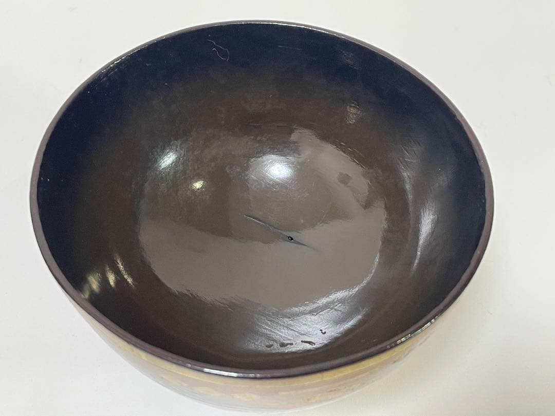 【現状品】漆器 秀衡塗 蓋付椀 金彩 朱塗 割烹 懐石 アンティーク 2個