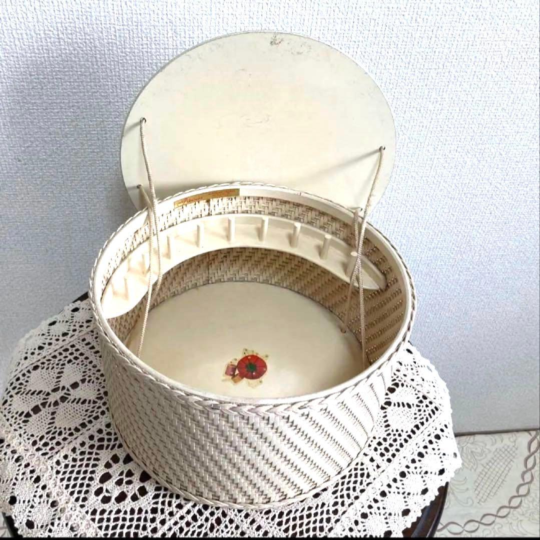 希少◆Princess ネームタグ付 ヴィンテージ裁縫箱 お道具柄カントリー雑貨