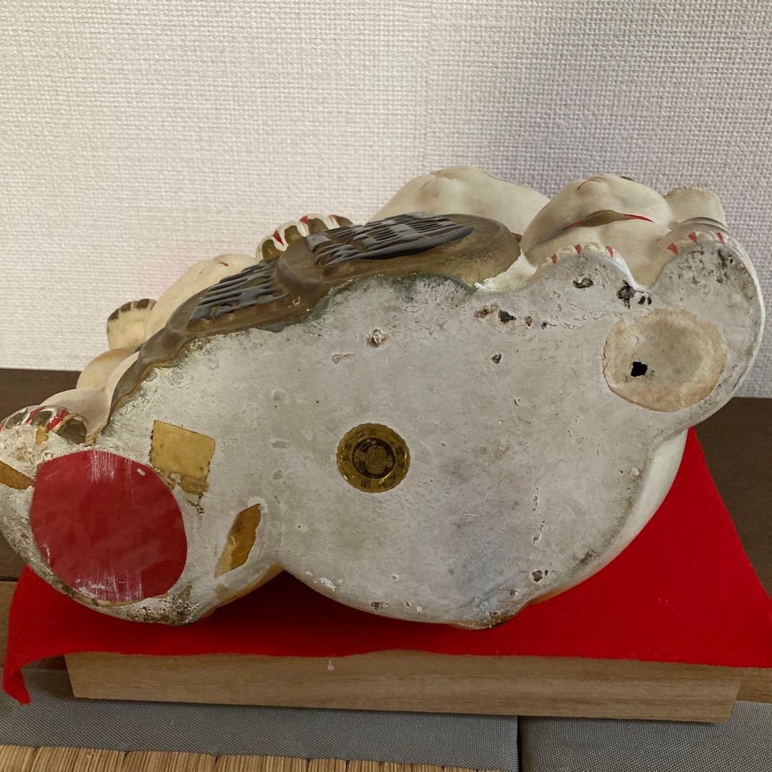 冨本人形園　招き猫　親子　古い　60年以上　昭和　レトロ　アンティーク　常滑焼