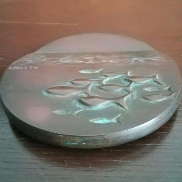 逸品　貴重　Claude Lhoste　ブロンズメダル　泳ぐ魚　パリ造幣局博物館