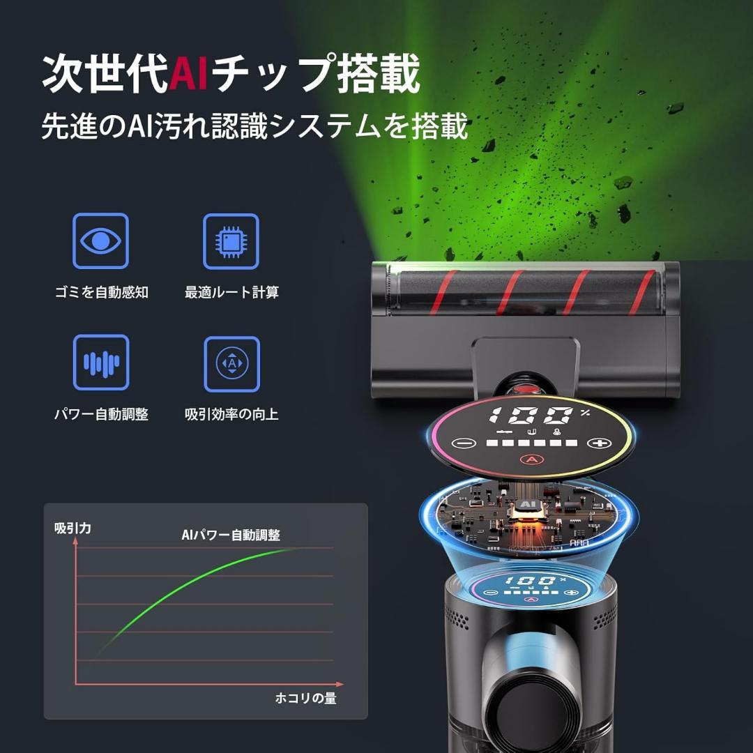 掃除機 コードレス【2026先行販売！業界初独立モーター自走式！80Kpa超強力