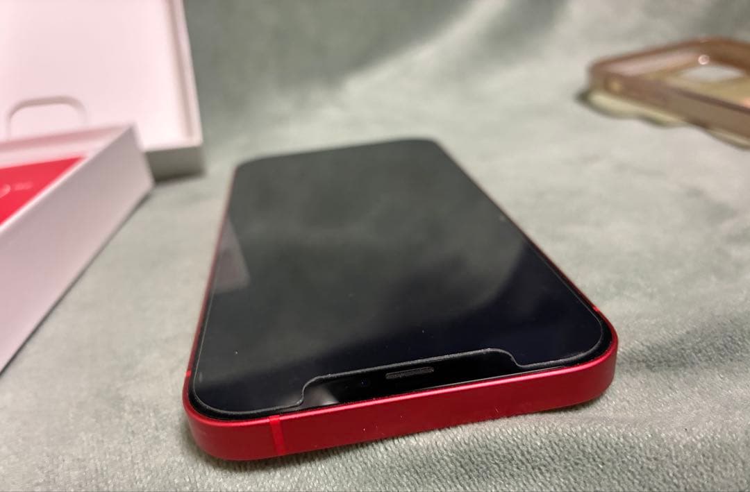 iPhone 12 レッド 128GB 箱付き +イヤホン スマホリング ケース