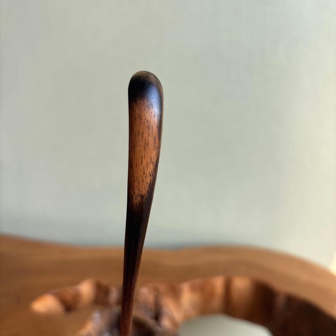 黒柿 茶杓 木箱入り 拭漆 B