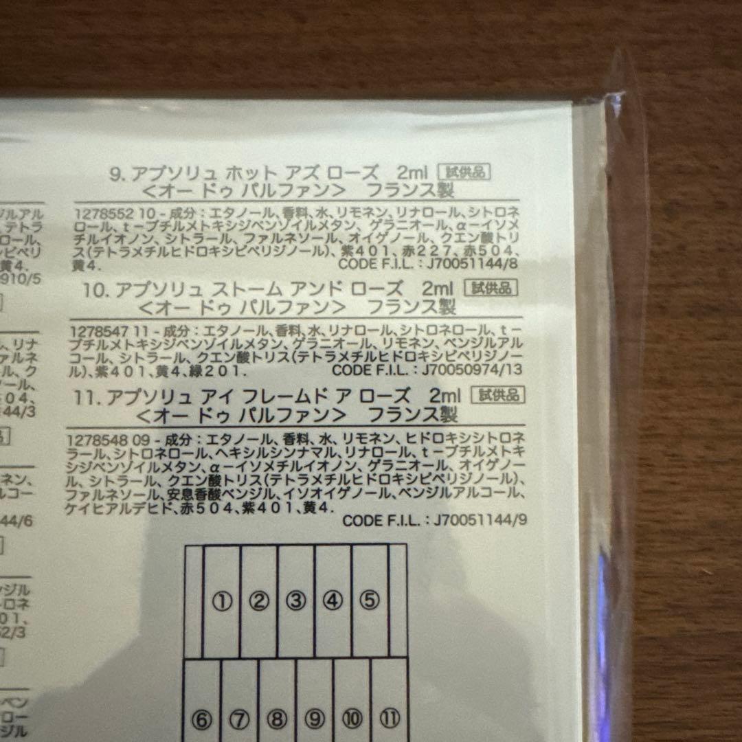 ランコム /アプソリュ レ パルファン 試供品 全種類(2ml 11種類)