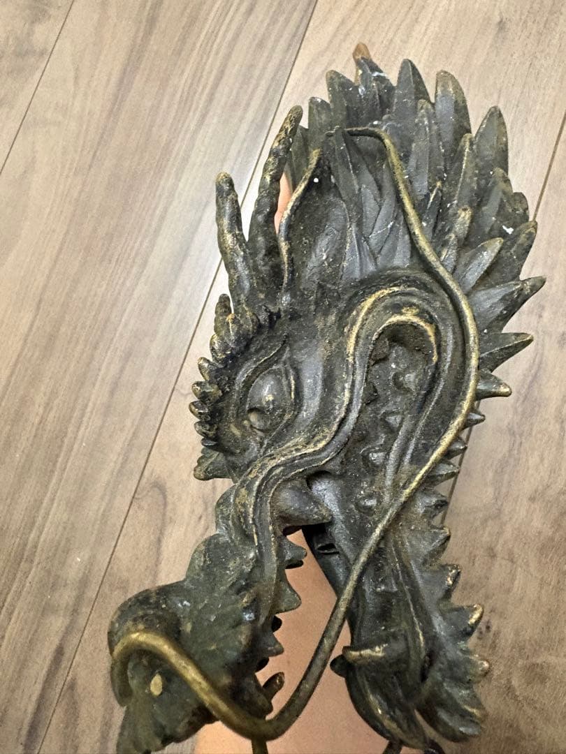 龍頭 古銅製 時代物 約1600克