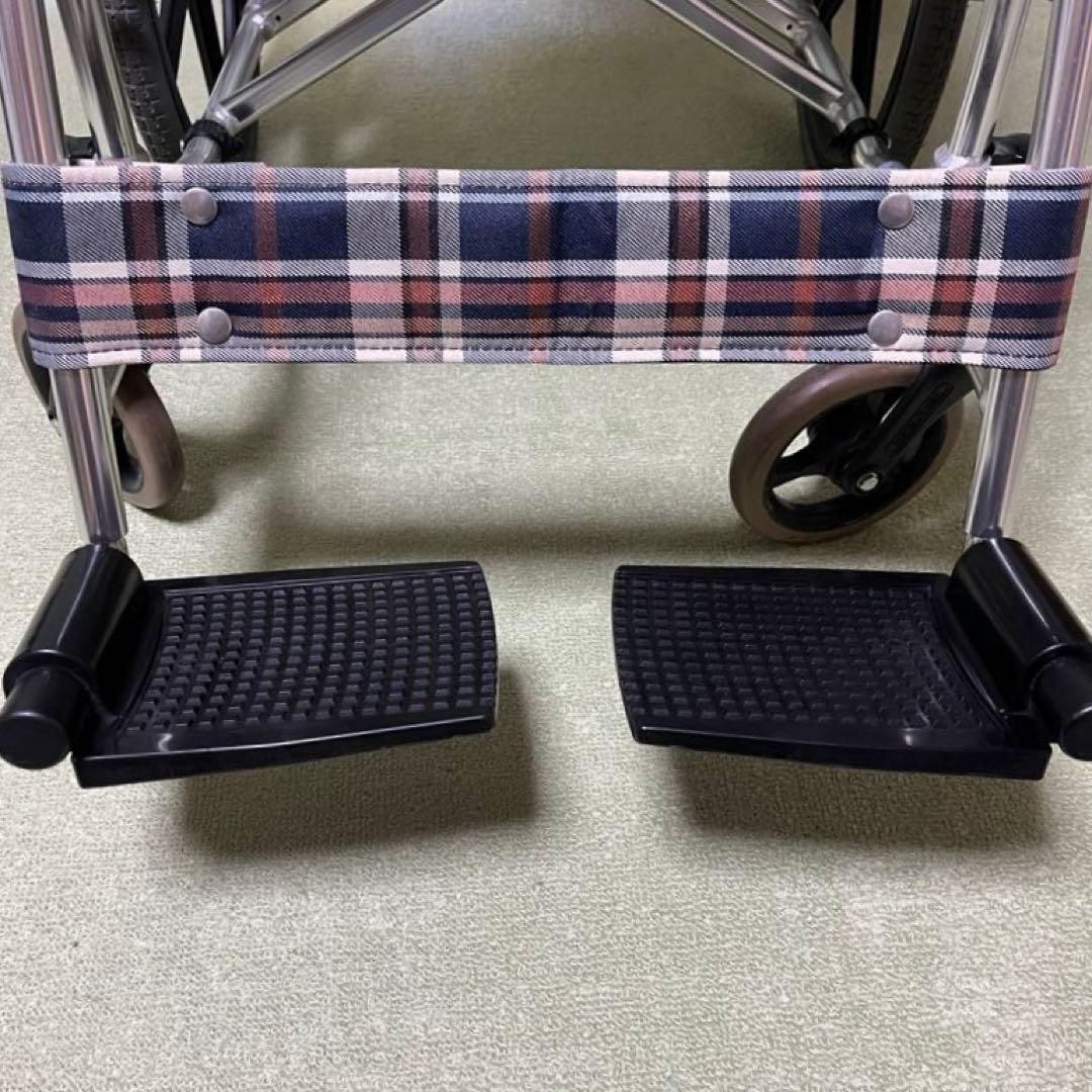 マツナガ　介助用車椅子 折りたたみ式　AR-301 チェック柄