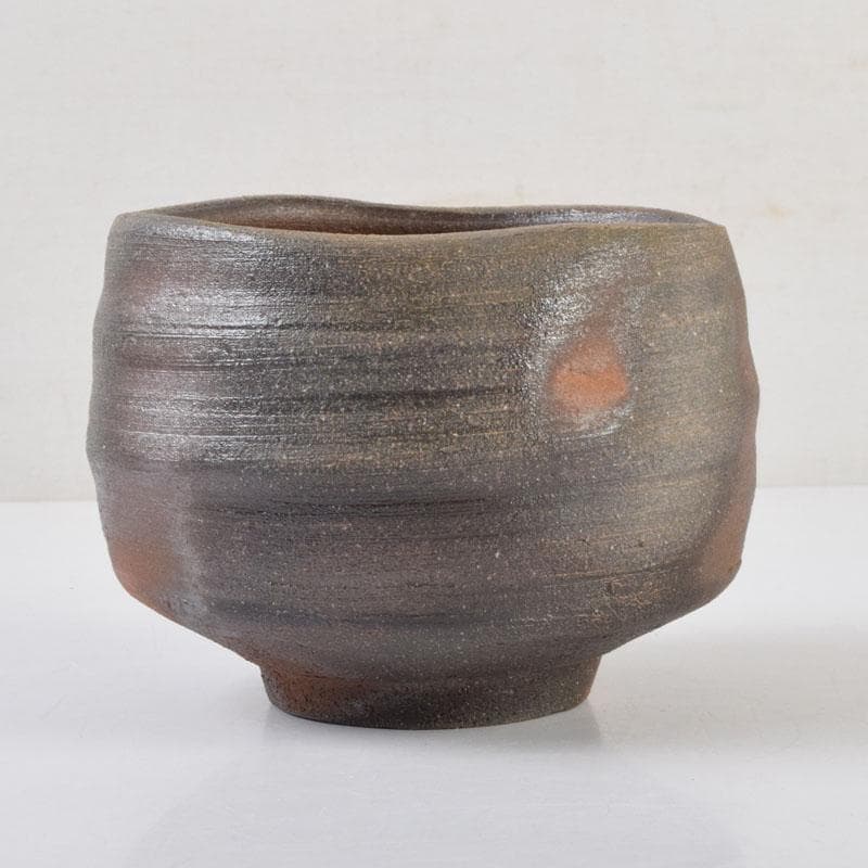 茶道具　備前焼　堀江祥山作　茶碗　共箱　V　9030