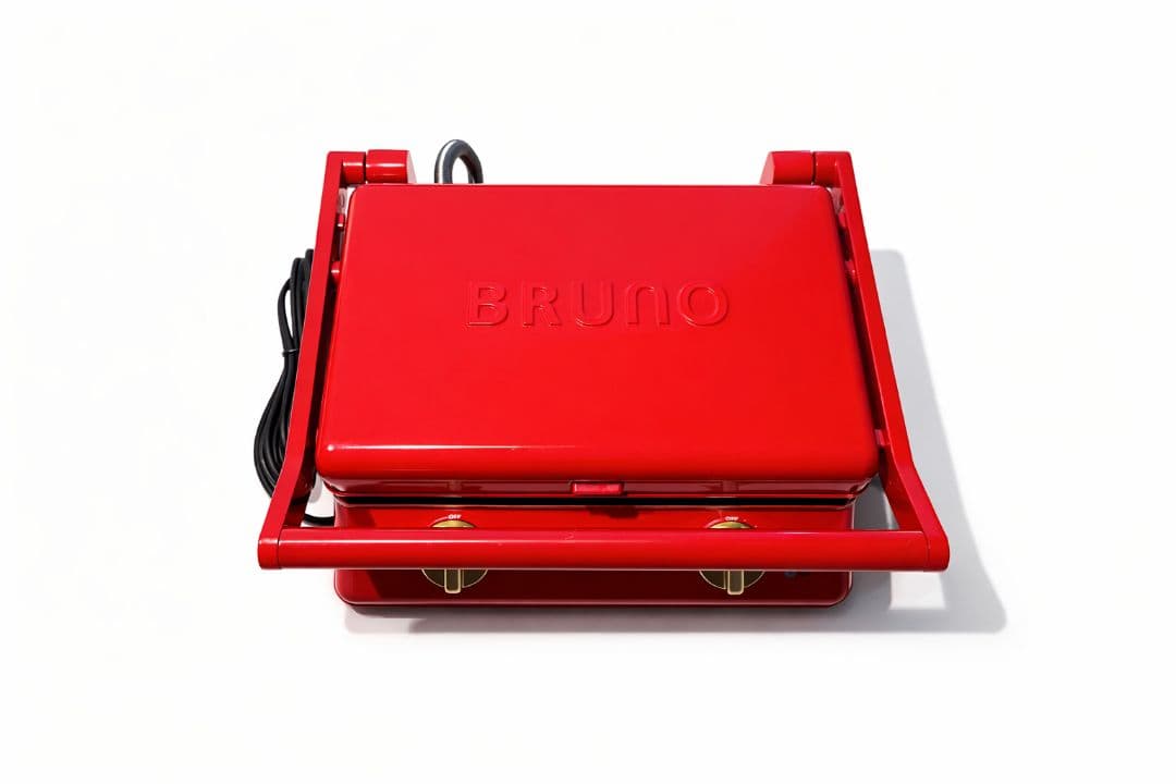 ​【美品】BRUNO ブルーノ ホットサンドメーカー ダブル レッド