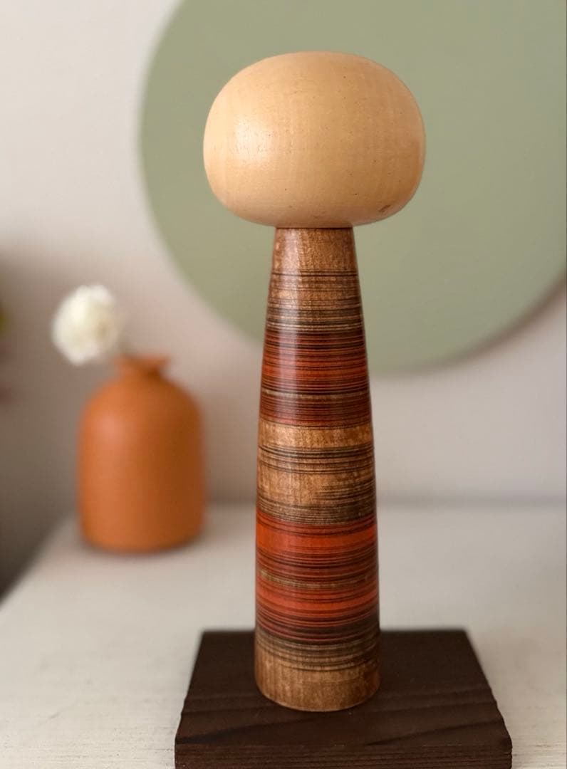 Sanpei 山中三平 作｜創作こけし「畔道」｜約24.5cm｜共箱付