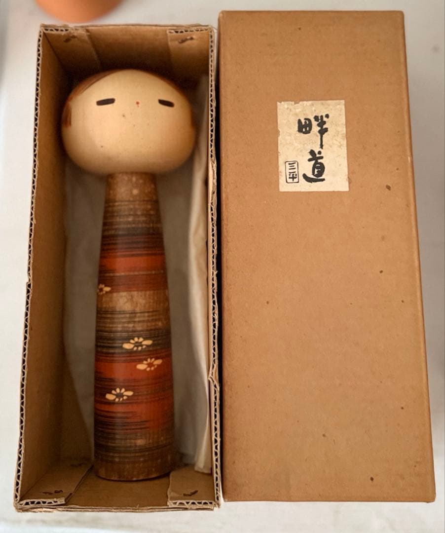 Sanpei 山中三平 作｜創作こけし「畔道」｜約24.5cm｜共箱付