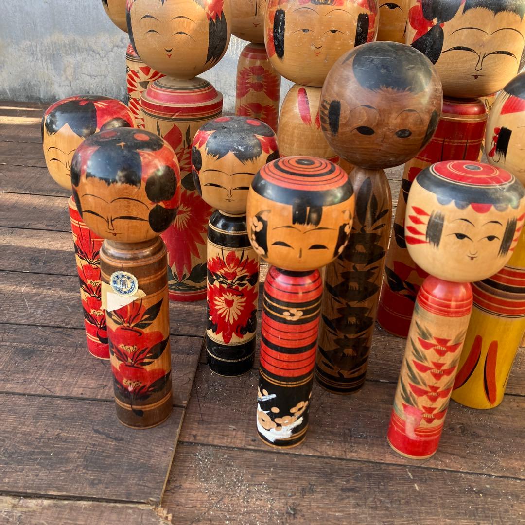 D-3 伝統こけし まとめ売り 18体セット 作家物 銘あり 鳴子 遠刈田等