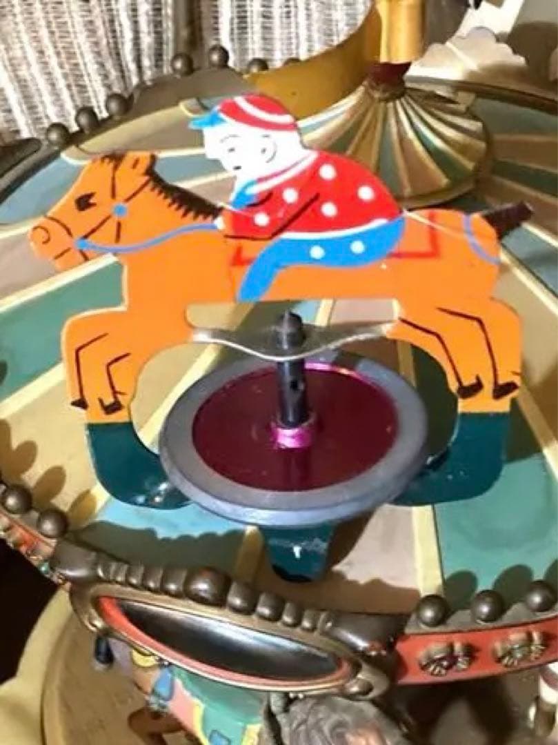 ブリキ製 昭和レトロ　 單線競馬の曲芸宇宙ゴマ　(金属製)