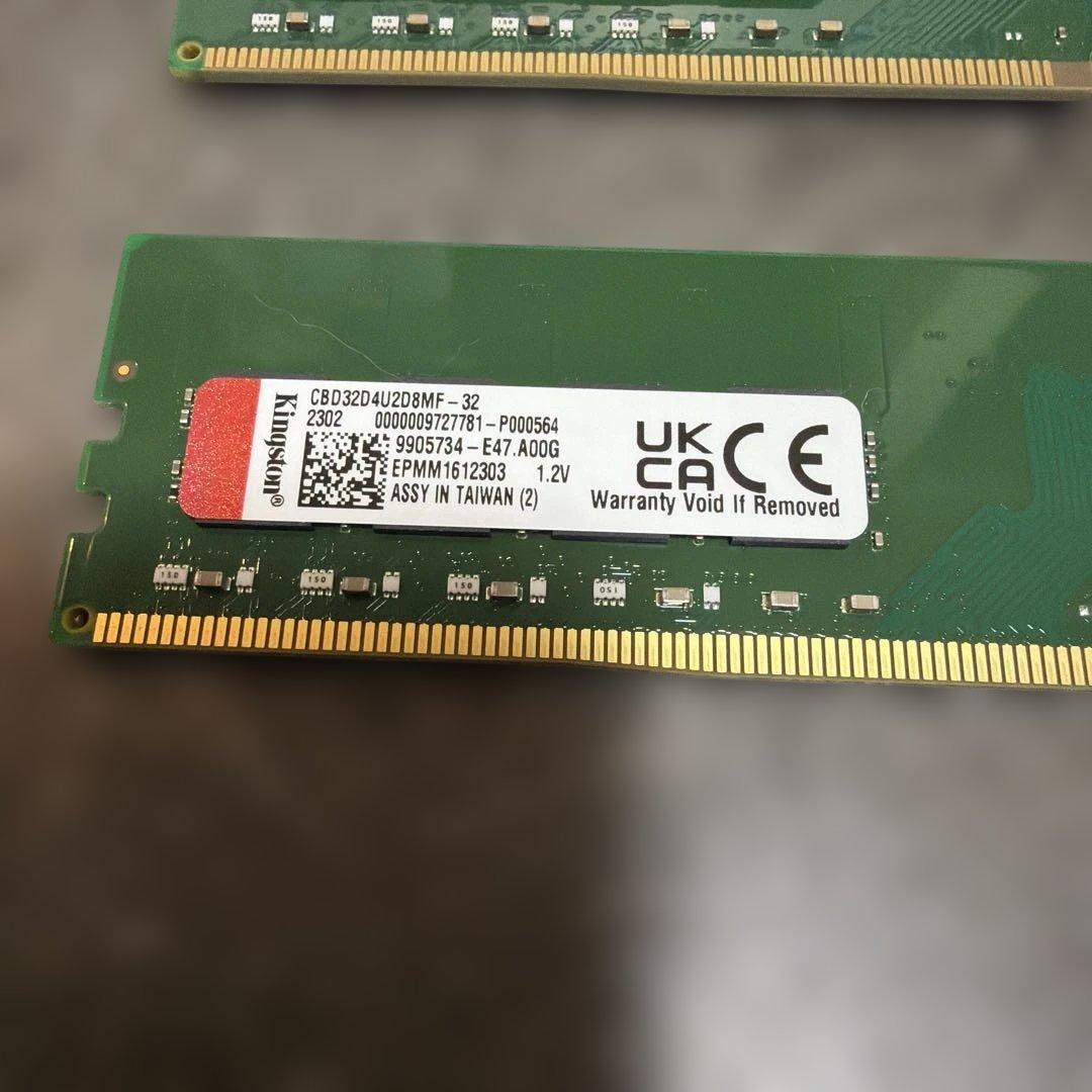 Kingston DDR4-3200 32GB×2枚セット（計64GB）メモリ