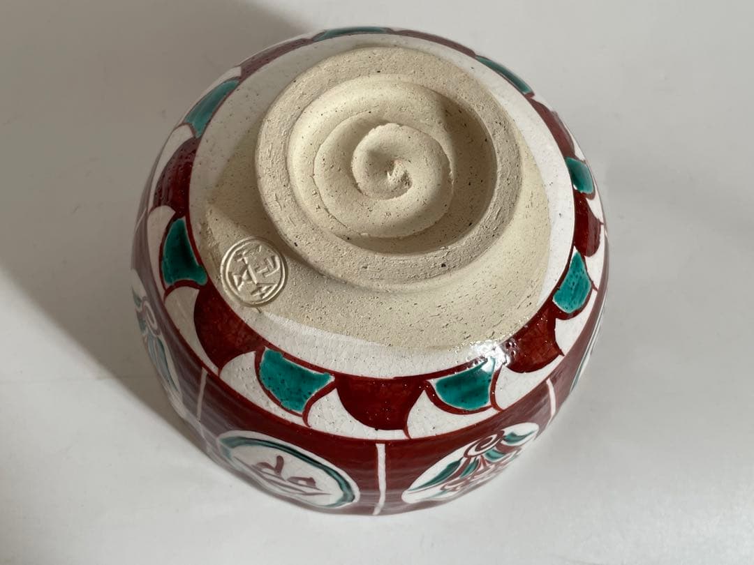 陶芸家　犬山焼　尾関作十郎　赤絵茶碗　茶盌　成田山焼　富貴長命　共箱