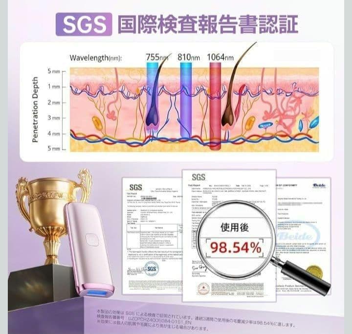 【未開封】光脱毛器 HIPL 光美容器 自動連続照射 特許取得済みサファイア冷却
