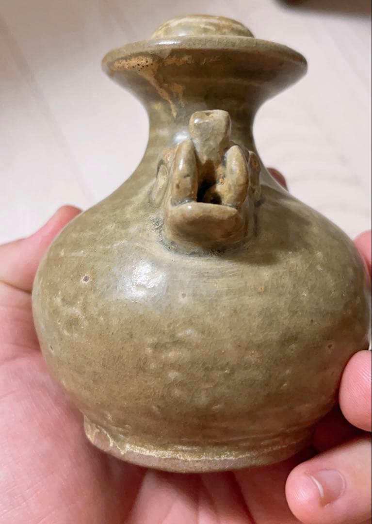 越窯龍頭壺　越州窯 陶芸　茶道具 酒器 青磁　骨董品　古美術品