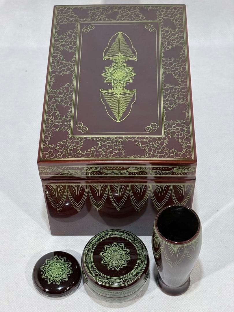 蒟醤塗茶箱セット　美品　茶道具　送料込