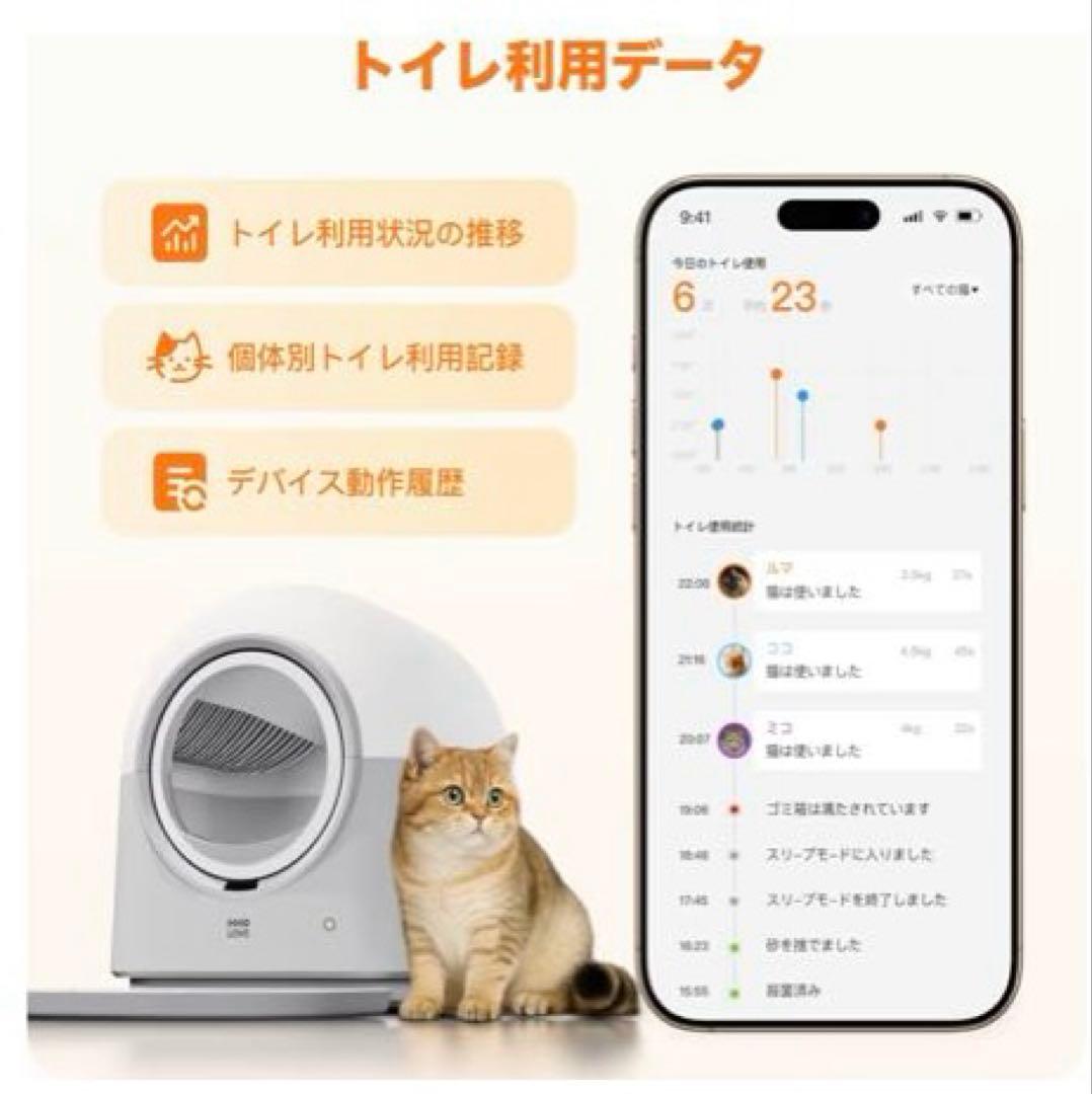 全自動猫トイレAlセンサー 脱臭 清掃 砂交換 多頭飼い 大容量 お留守番 遠隔