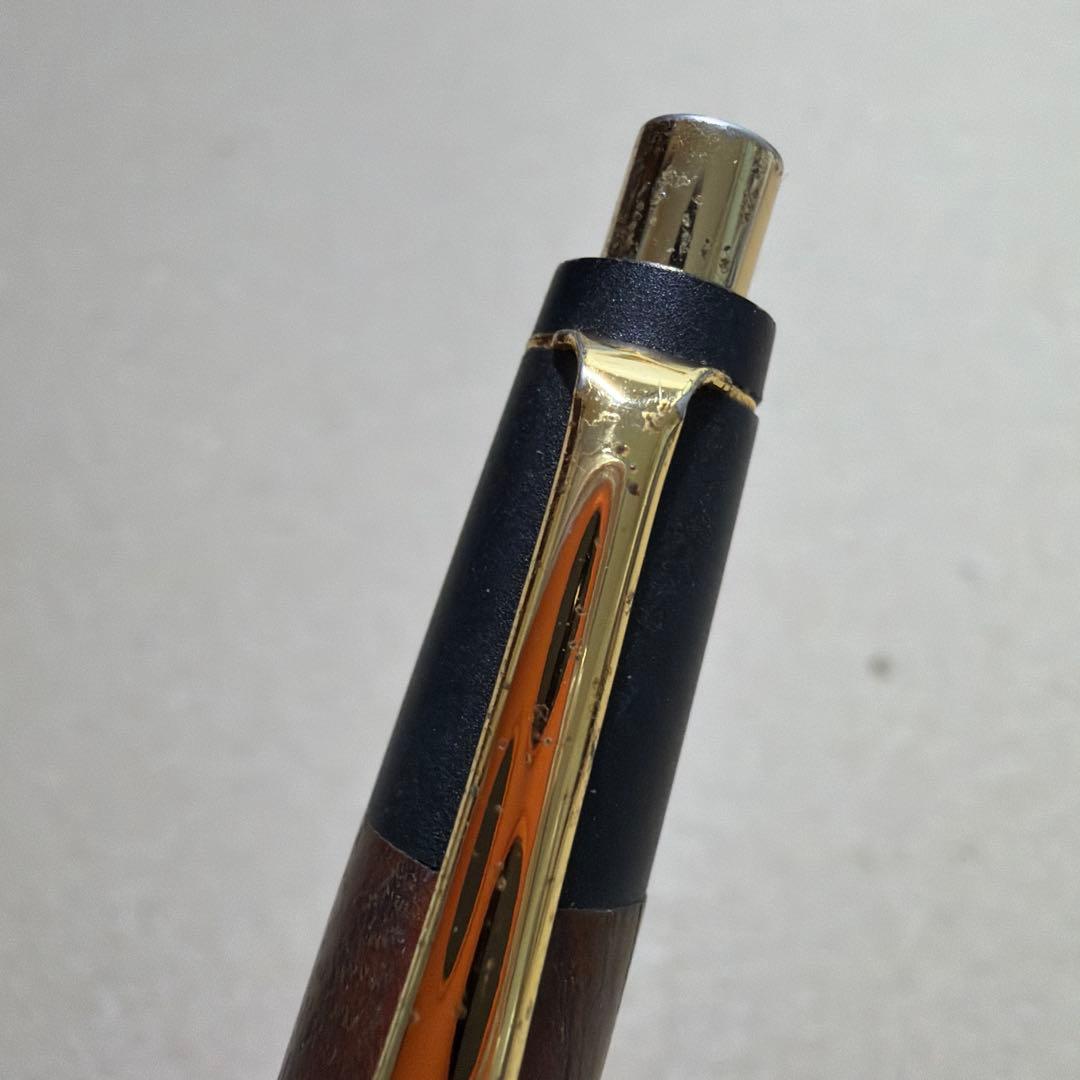 野原工芸 欅 シャーペン 0.5mm 旧型 ゴールド金具 ダブルノック式 木軸