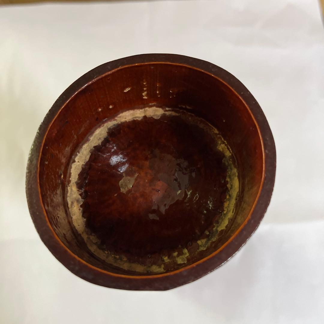 竹泉作　竹製 編みかご付き花器
