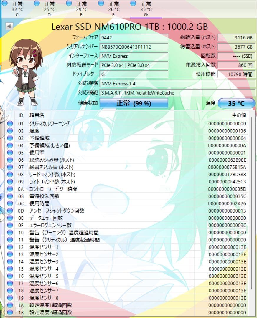 動作確認済 Lexar m.2 ssd 1tb