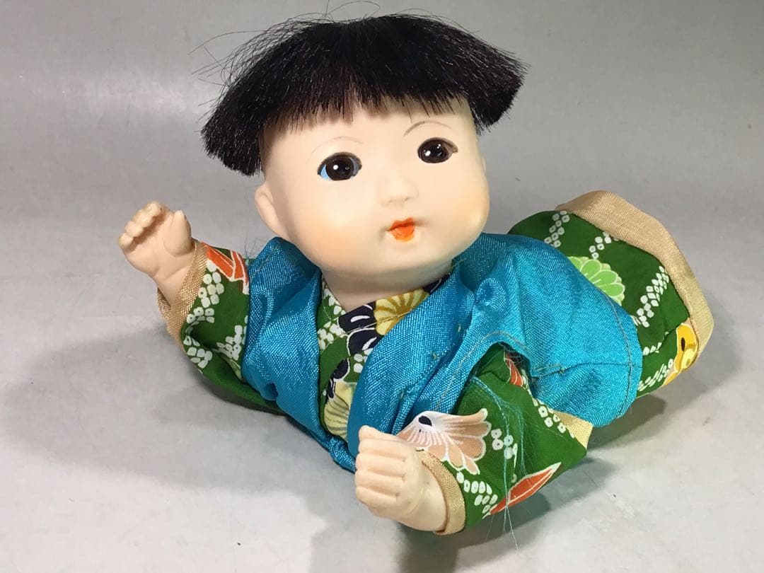 昭和レトロ ソフビ 市松人形 稚児 日本人形 郷土玩具 ミニチュア ドール 玩具