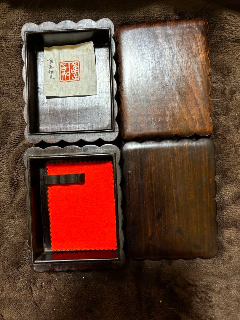漆塗り高級印鑑等小物収納木箱2種