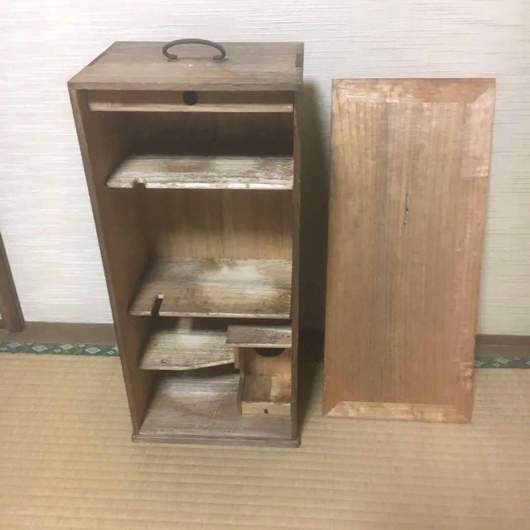 茶道具　桐　短冊箱　アンティーク　シャビー 木箱　茶道具一式収納箱