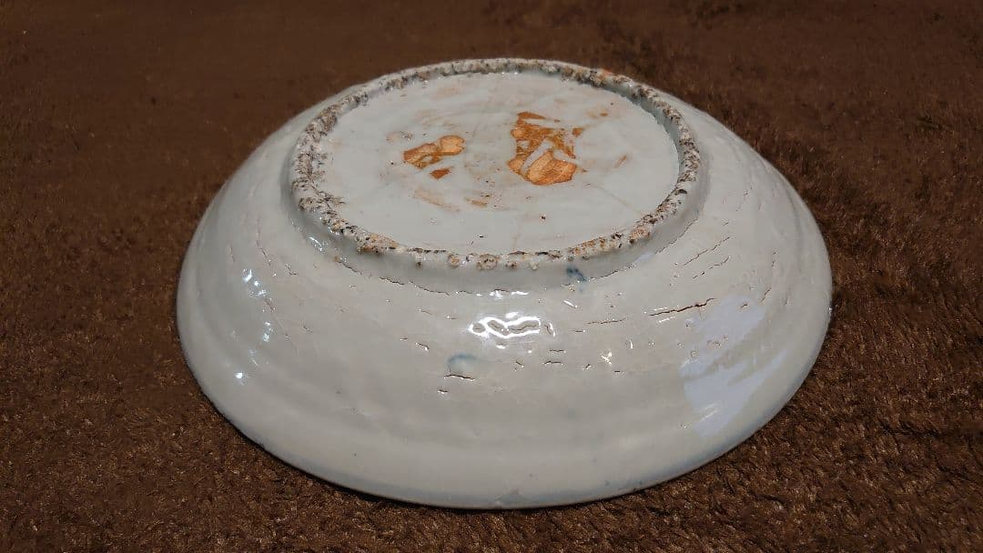 古染付　明時代　染付　大皿　鳥の図　１客