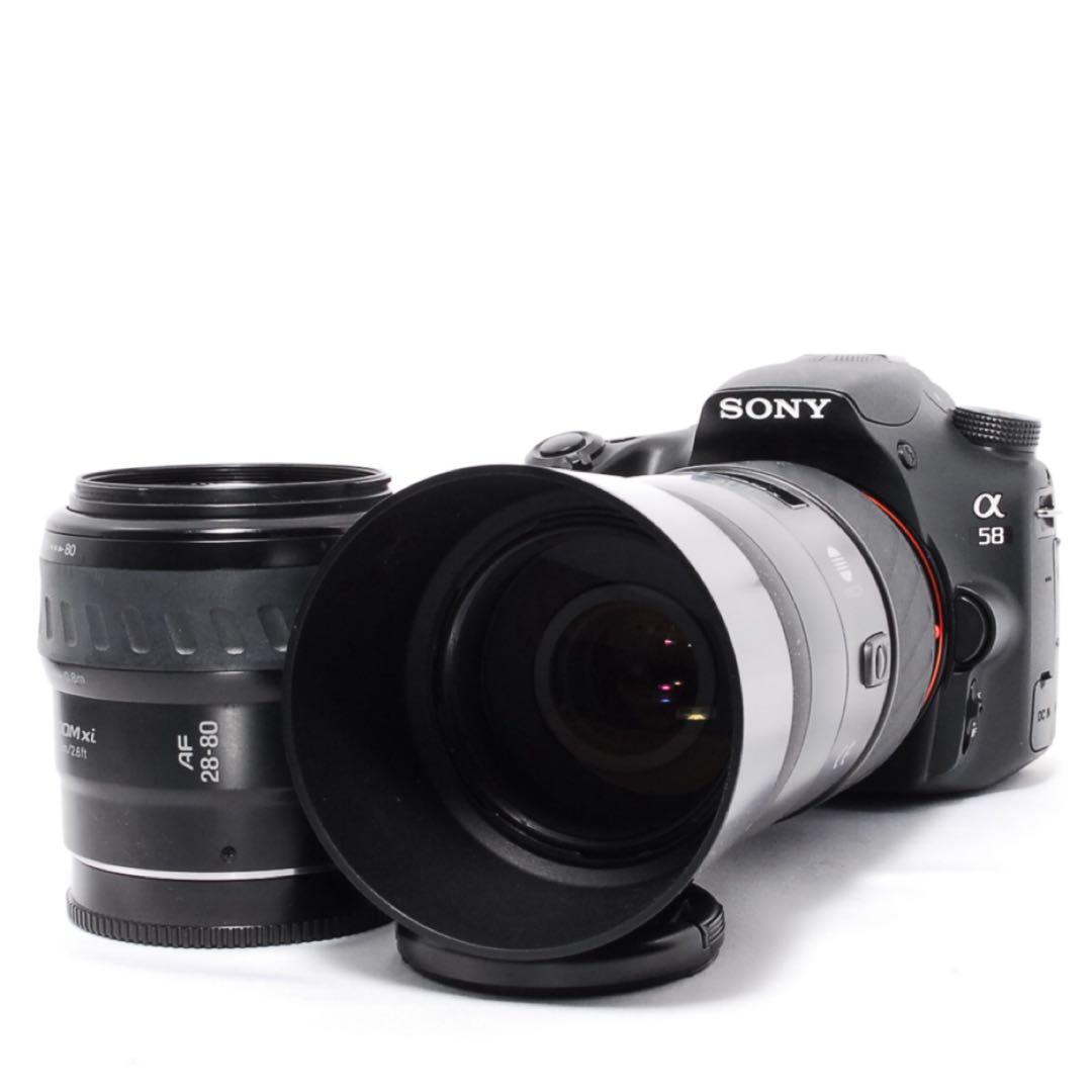 ショット数僅か◆SONY α58◆一眼レフカメラ◆標準＆超望遠レンズ◆すぐ使える