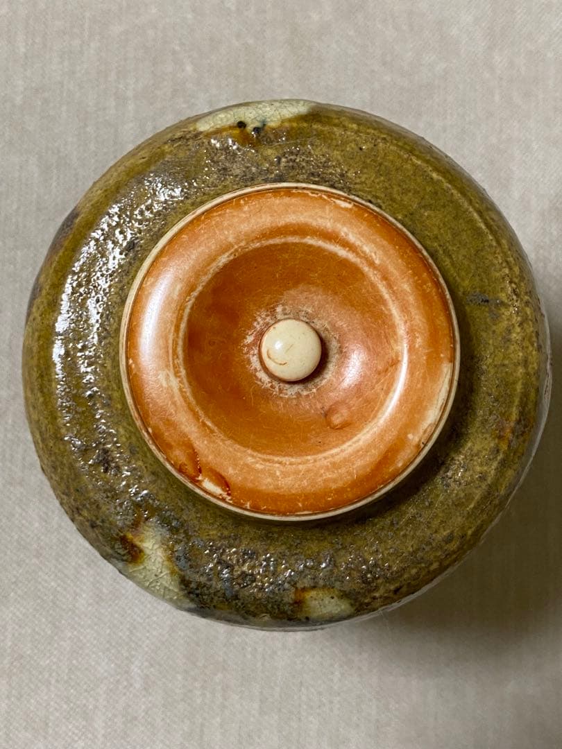 黄濑户茶入茶道具　肩衝茶入　仕覆付き　箱付 濃茶用　小壺　アンティーク　お濃茶器