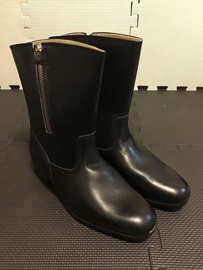 新品 Fuji shoes 富士シューズ 日本製 白バイ 府警本部 レザーブーツ