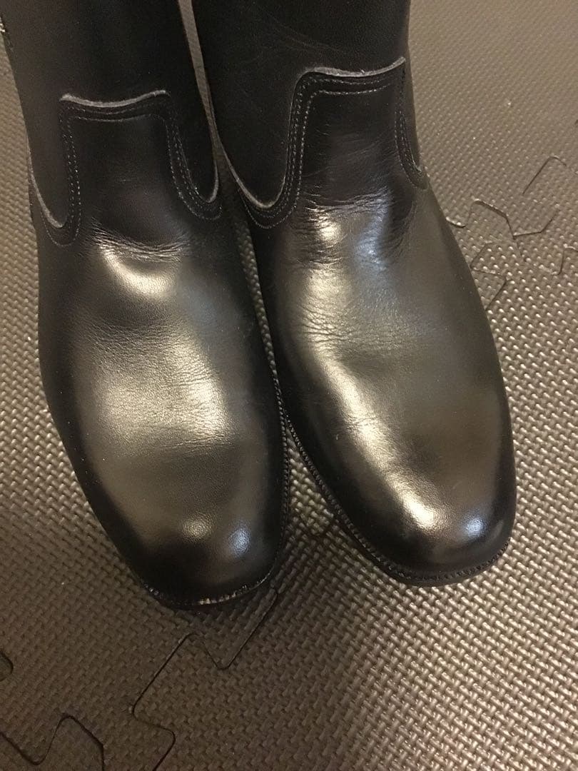 新品 Fuji shoes 富士シューズ 日本製 白バイ 府警本部 レザーブーツ