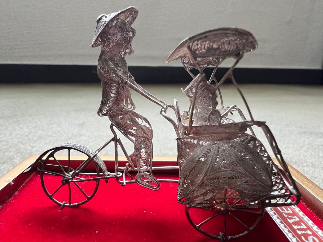 シルバー 銀製 シルバー925 バジャイ 三輪車 金属工芸 銀細工 置物