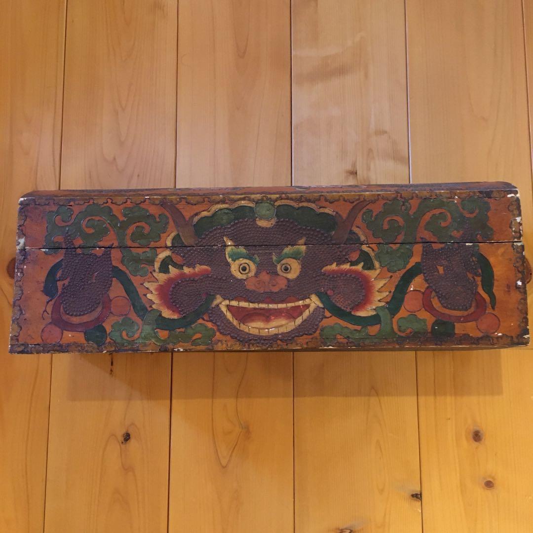 木製家具　木製収納　box ヴィンテージ ドラゴン　龍　骨董　レア　古美術