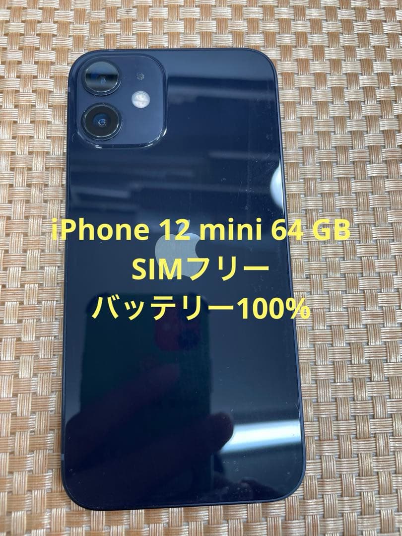 iPhone 12 mini 64 GB ブラックSIMフリー【9412】