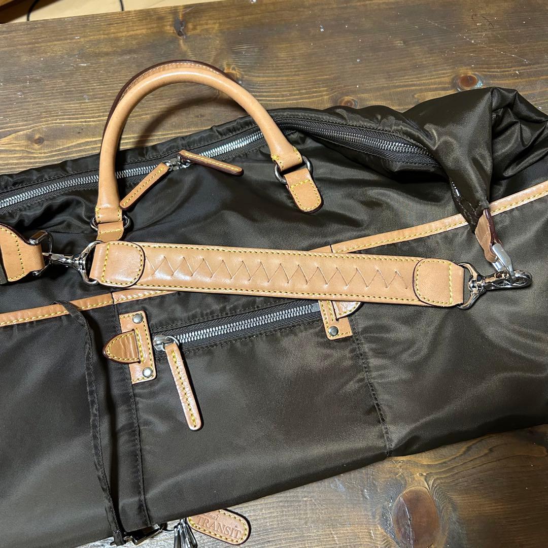 (専用)LanaiTRANSITブラウン玉虫ナイロン×レザー3wayボストン