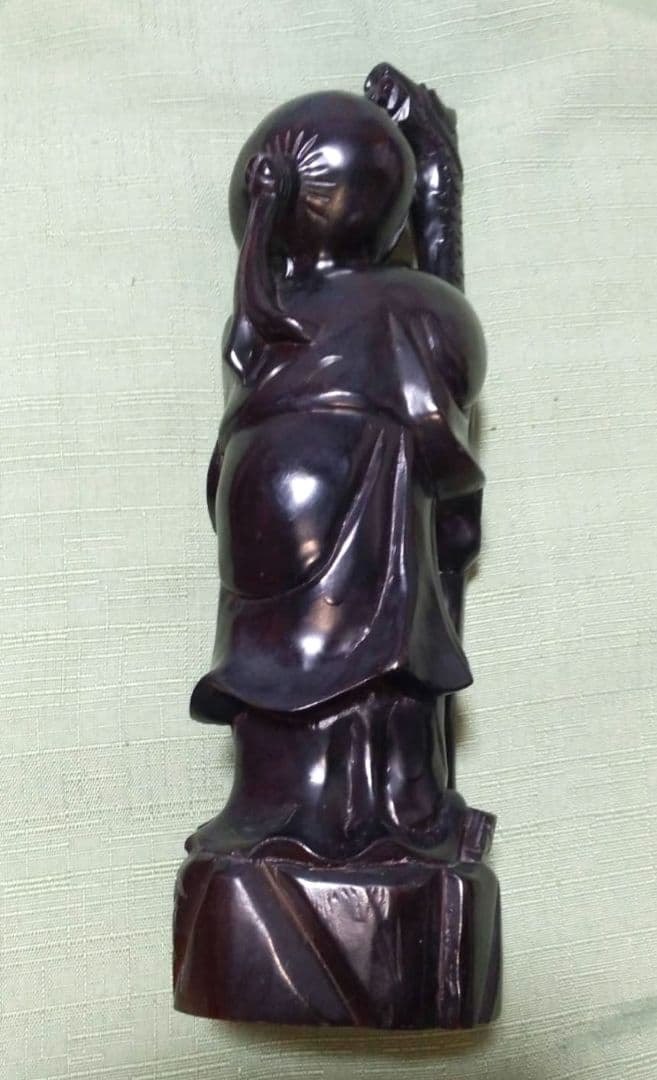 黒檀の寿老人像 開運 縁起物