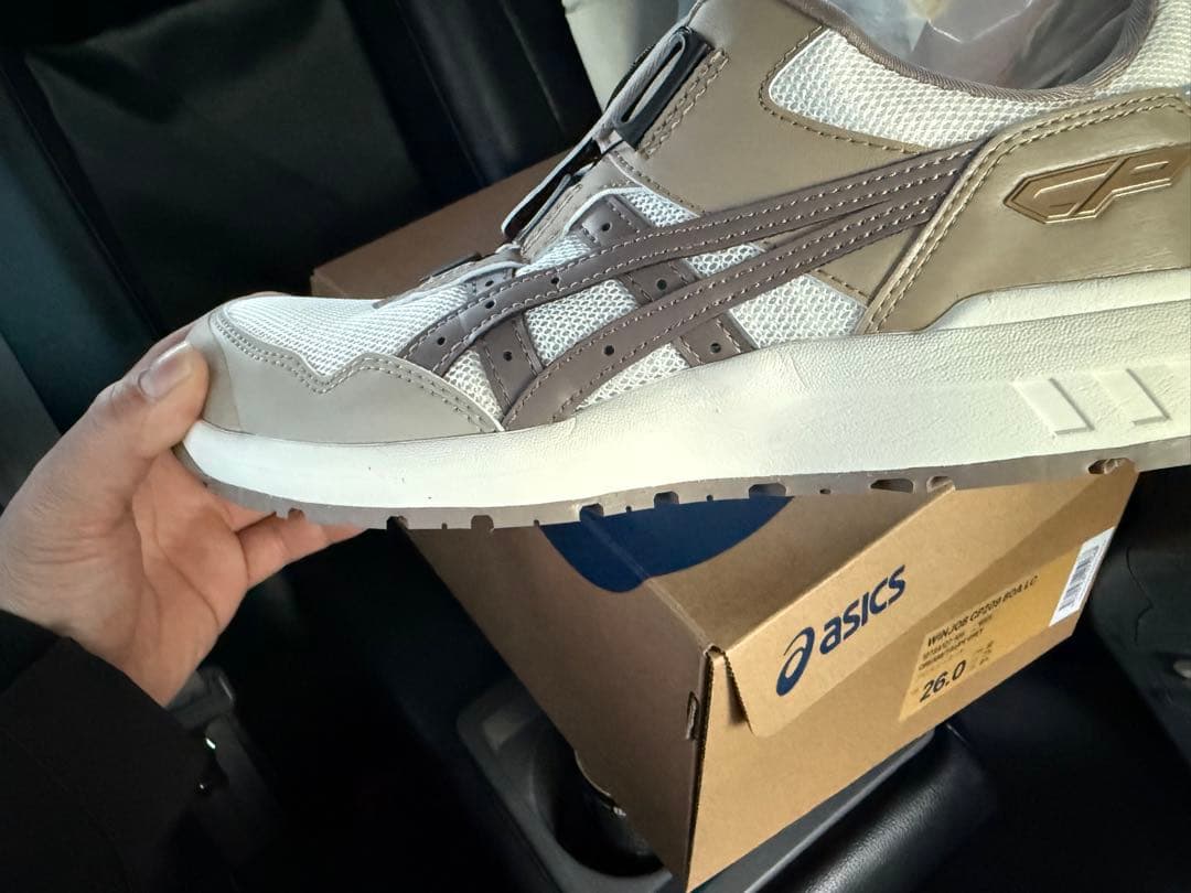 ASICS BOAシステム安全靴 ベージュ/ホワイト　限定