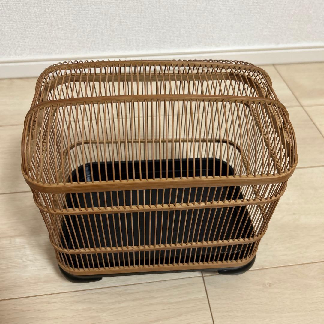 竹細工 駿河竹千筋細工 大和型虫籠　鈴虫付き
