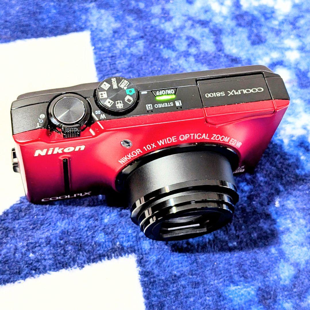 極美品【動作品】Nikon COOLPIX S8100 レッド
