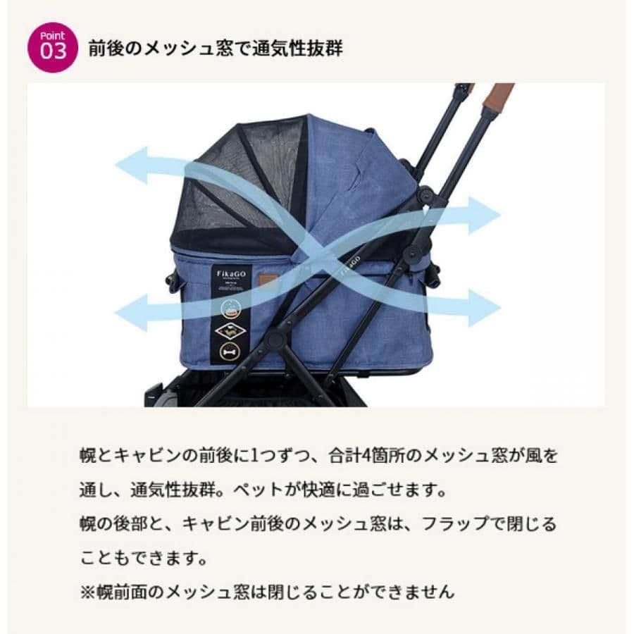 [未開封品]FikaGO FREE TO GO ペットカートデニム