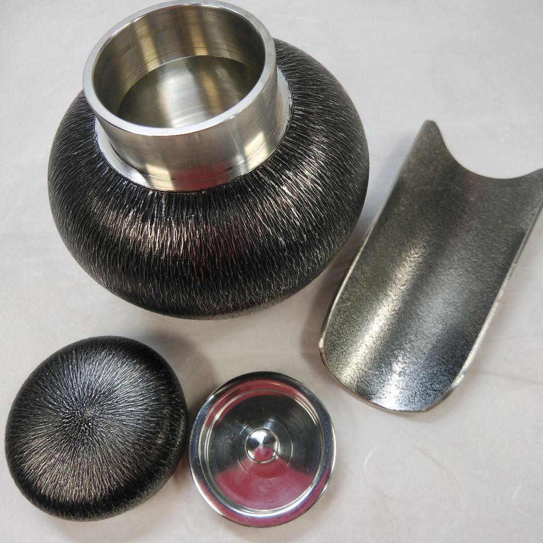 煎茶道具  錫半    煎茶道具一式     共箱