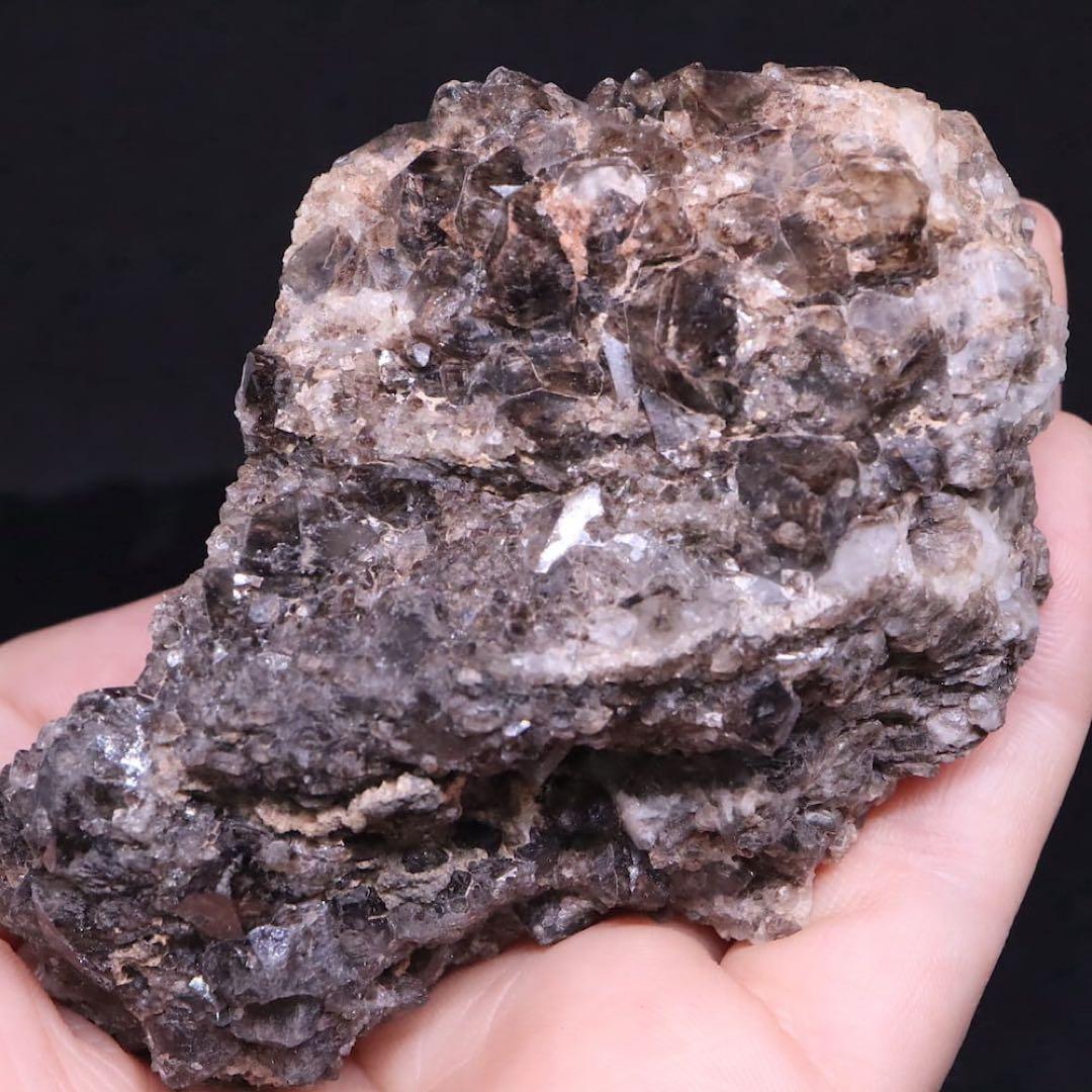 スモーキー クォーツ on 珪化木 煙水晶 236,6g SQZ077原石天然石