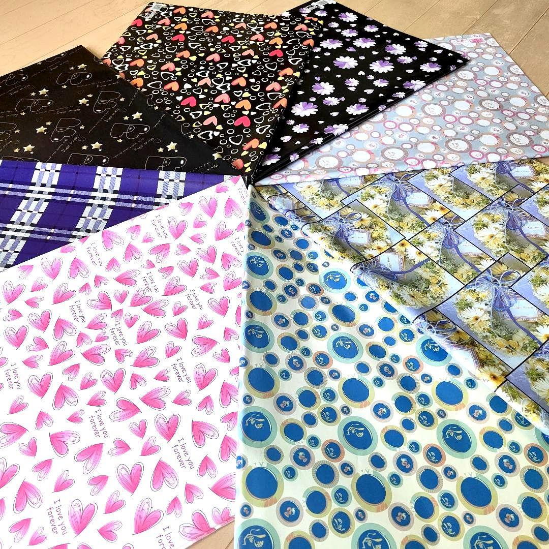 ラッピングペーパー大量まとめ売り①　半才判 ２４０枚　コラージュ　包装 本カバー