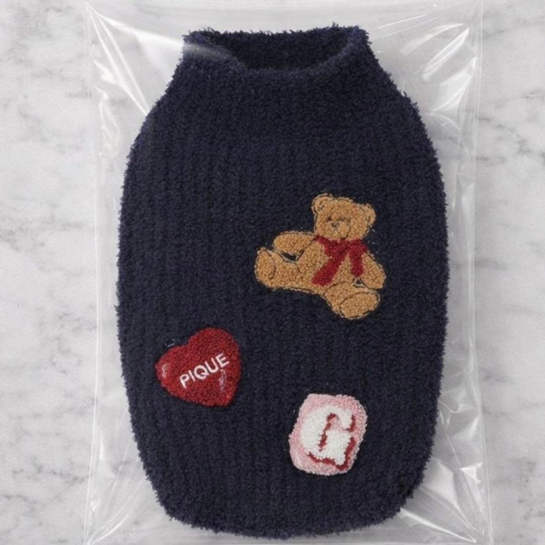 ジェラートピケ　ベビモコベアサガラ刺繍プルオーバー　ネイビーL