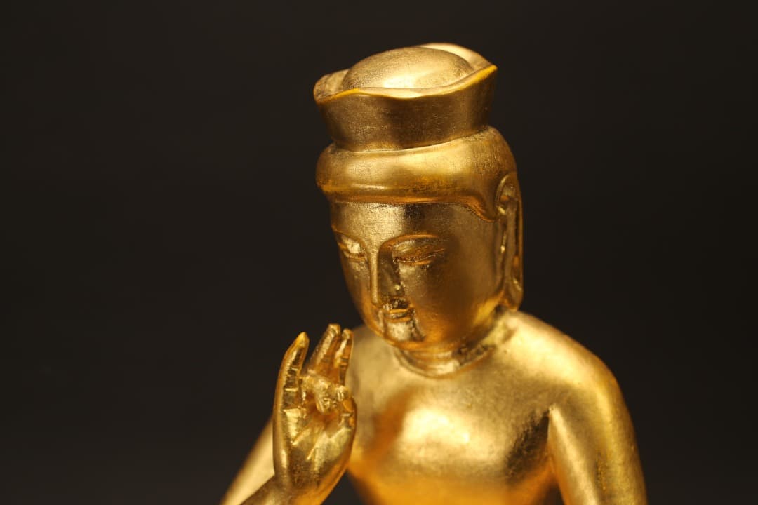 【即購入可】無垢材木彫／弥勒菩薩像／彫刻／仏・寺／茶道／煎茶／骨董／古美術／古玩