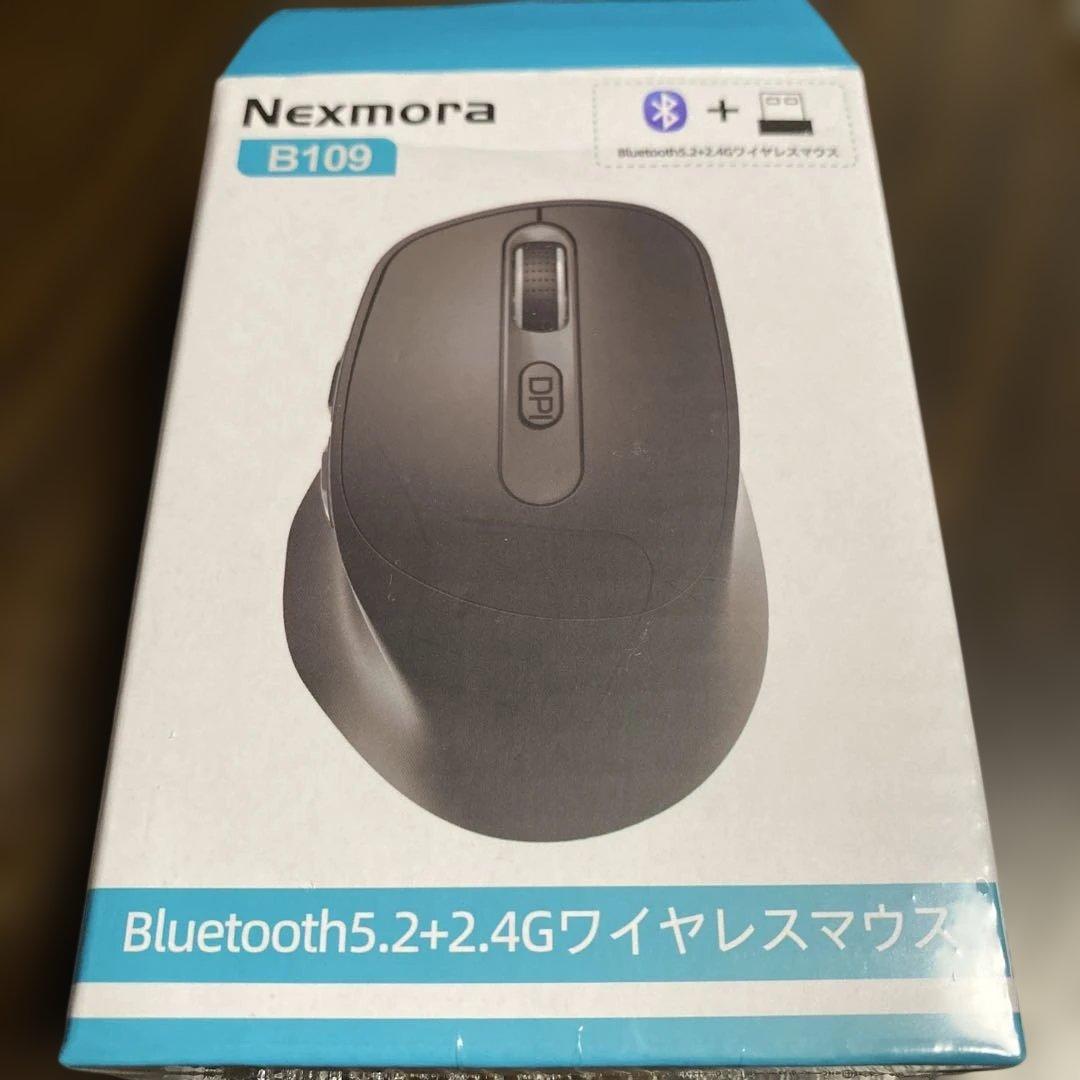 【美品】Bluetooth5.2+2.4Gワイヤレスマウス 黒 無線 充電式